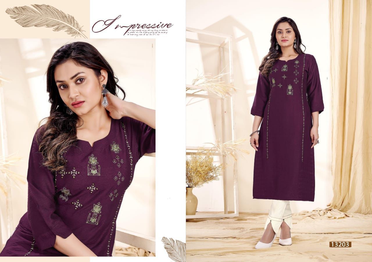 Kalaroop Creamy Rayon Designer Ethnic Wear Latest Kurti Collection